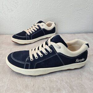 Simple Skater Shoes Navy Blue Suede Streetwear Lace Up Comfort Sneakers Mens 11